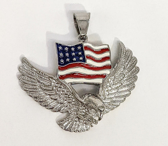 Stainless Steel Silver Eagle Pendant