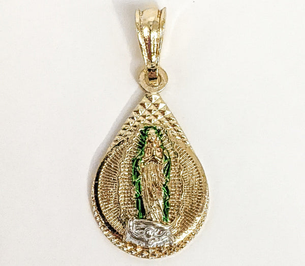 Gold Plated Multicolor Virgin Mary Pendant