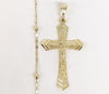 Plated Cross Pendant and Pearl Chain Set