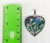 Silver Plated Abalone Heart Pendant