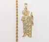 Gold Plated Saint Jude Rope/Braided 4mm Chain Necklace