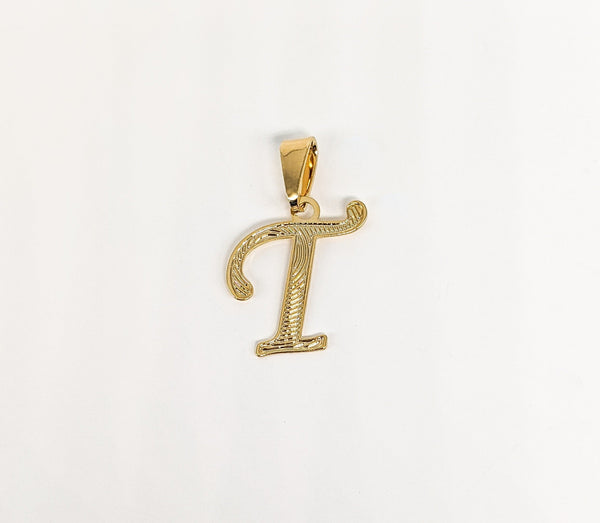 Plated Letter "T" Pendant