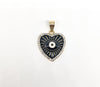 Gold Plated Heart with Eye Pendant and Chain Set