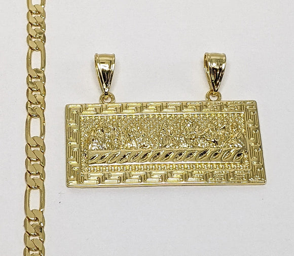 Plated The Last Supper 5mm Figaro Chain Necklace