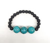 Oversized Turquoise and Lava Stone Bracelet