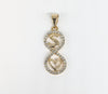 Gold Plated Infinity with Letter "S" and Heart Pendant