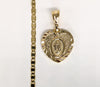 Plated Heart with Virgin Mary Pendant and Chain Set