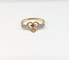 Plated Tri-Gold Heart Quincenera Ring