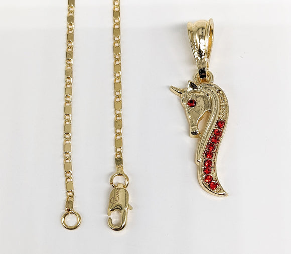 Gold Plated Seahorse and Chain Set*