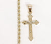 Gold Plated Cross 2mm Rope/Braided Chain Necklace
