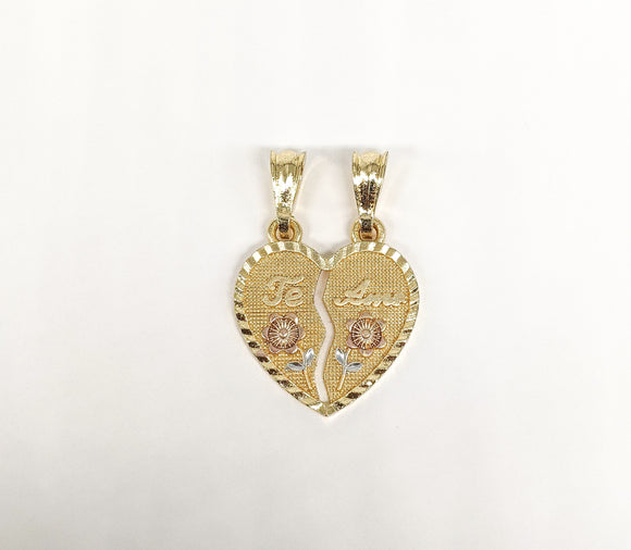 Gold Plated Broken Heart Pendant