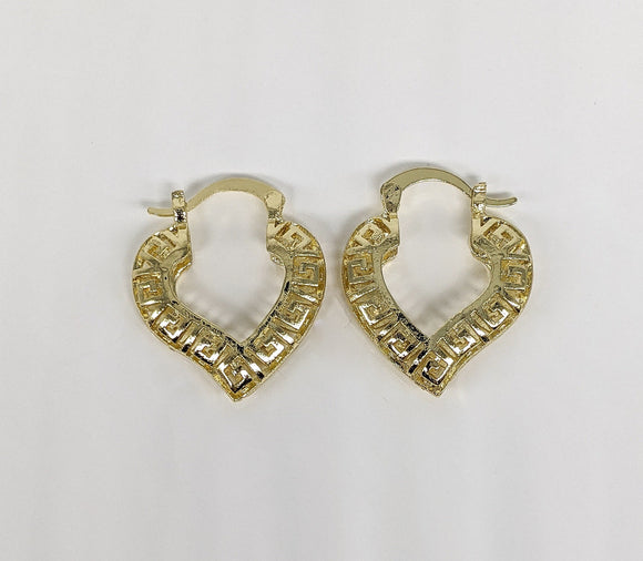 Gold Plated Half Heart Earring