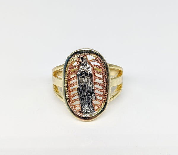 Plated Oval Virgin Mary Ring