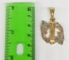 Plated Tri-Gold Virgin Mary and Butterfly Pendant and Chain Set
