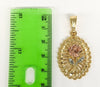 Gold Plated Tri-Color Flower Pendant and Chain Set
