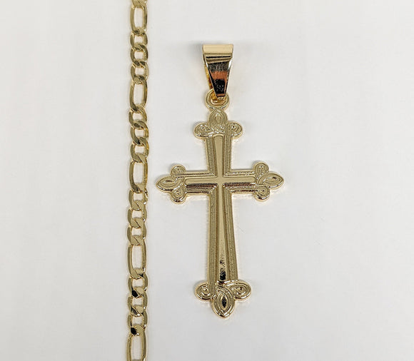 Plated Cross Pendant and Chain Set