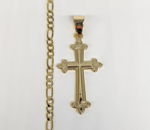 Plated Cross Pendant and Chain Set