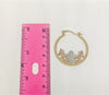 Gold Plated Tri-Color Saint Jude Hoop Earring