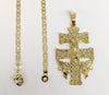 Plated Cross of Caravaca Pendant and Chain Set