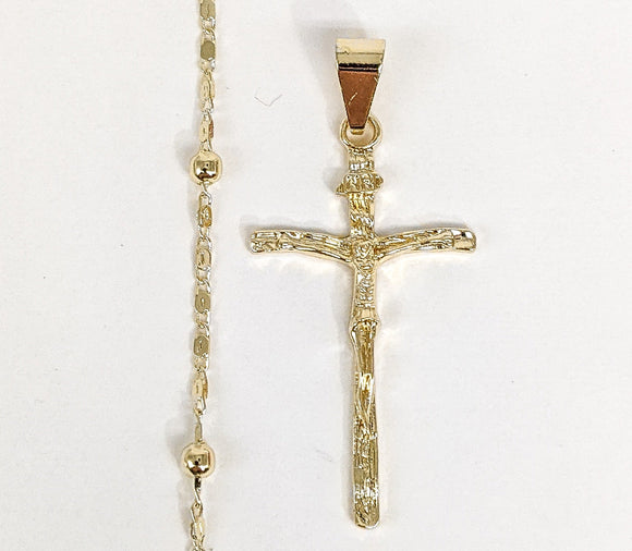 Plated Cross Pendant and Pearl Chain Set*