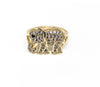 Plated  Clear Stone Elephant Ring