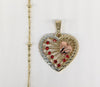 Plated Tri-Color Heart Pendant and Chain Set