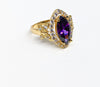 Plated Clear/Purple Stone with Butterfly Ring
