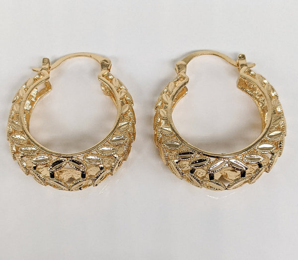 Gold Plated Basket Earring