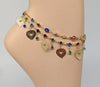 Plated Heart and Eye Anklet