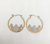 Gold Plated Tri-Color Saint Jude Hoop Earring