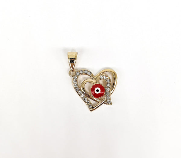 Plated Heart with Eye Pendant