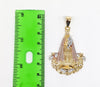 Plated Tri-Gold Mary Blessed Mother of God Pendant With Angels*