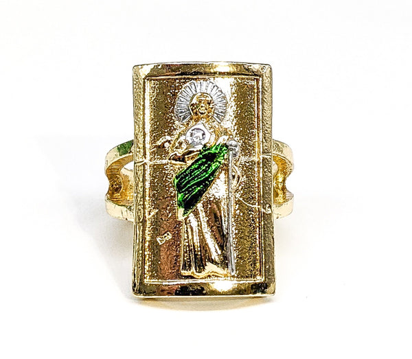 Gold Plated Saint Jude Adjustable Ring