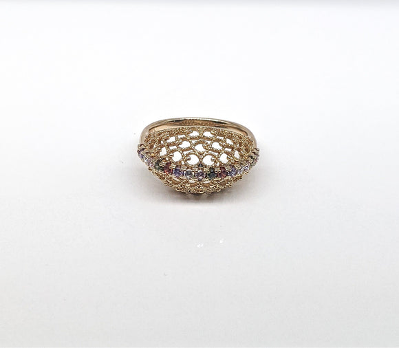 Plated Faberge Stone Ring