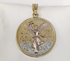 14K Gold Plated Tri-Gold Mexican Centenario Coin 50 Pesos Pendant