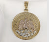 14K Gold Plated Tri-Gold Mexican Centenario Coin 50 Pesos Pendant
