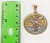 14K Gold Plated Tri-Gold Mexican Centenario Coin 50 Pesos Pendant
