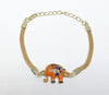 Plated Orange Elephant Bracelet