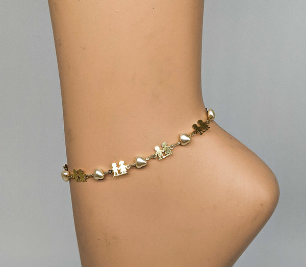 Plated Boy and Girl Anklet