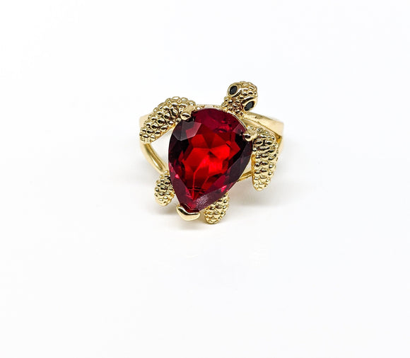 Plated Stone Turtle Ring