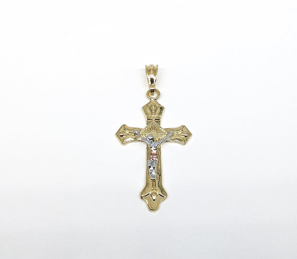 Plated Tri-Gold Cross Pendant