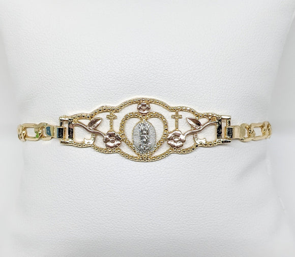 Plated Tri-Color Virgin Mary Bracelet*