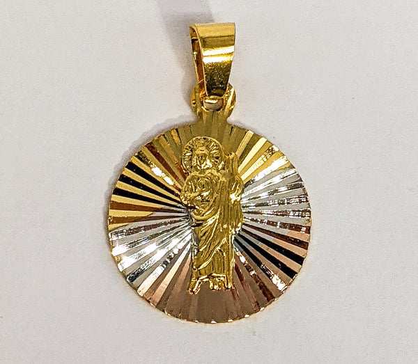 Plated Tri-Gold Saint Jude Thaddaeus Pendant