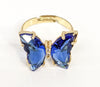 Gold Plated Adjustable Butterfly Ring