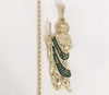 Plated Saint Jude Pendant and Rope/Braided Chain Set