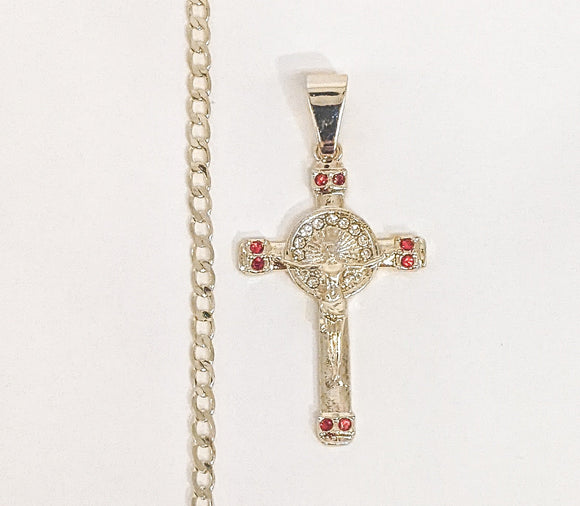 Plated Cross Pendant and 18