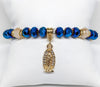 Virgin Mary Blue Beaded Bracelet