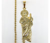 Gold Plated Saint Jude Pendant and Rope/Braided Chain Set