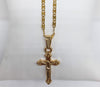 Gold Plated Cross Pendant and Stainless Steel Chain Set
