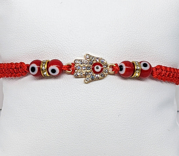Hamsa Hand with Red Eye Rope Bracelet*